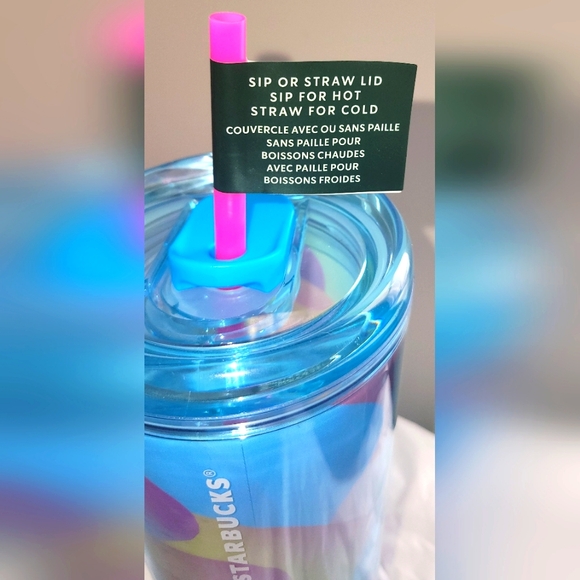 NWT Starbucks Summer 2024 Blue Rainbow Swirl Gradient Petal Hot/Cold Tumbler - Picture 5 of 5